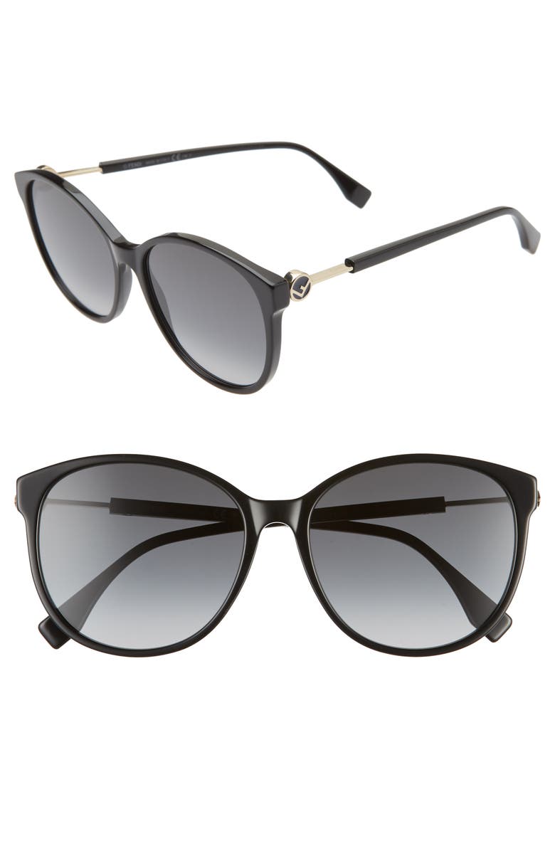 Fendi 58mm Gradient Cat Eye Sunglasses, Main, color,