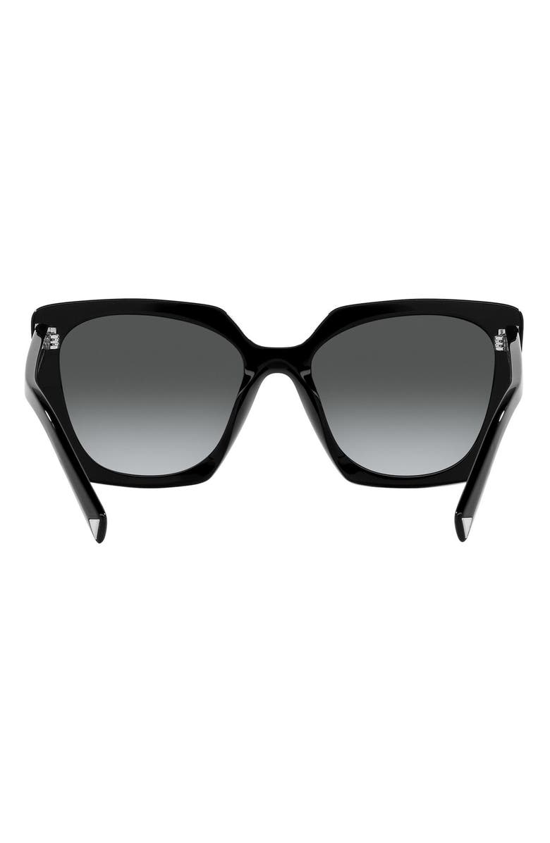Prada 54mm Gradient Polarized Square Sunglasses, Alternate, color, Black