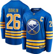 FANATICS Men's Fanatics Rasmus Dahlin Royal Buffalo Sabres Home Captain Patch Breakaway Jersey