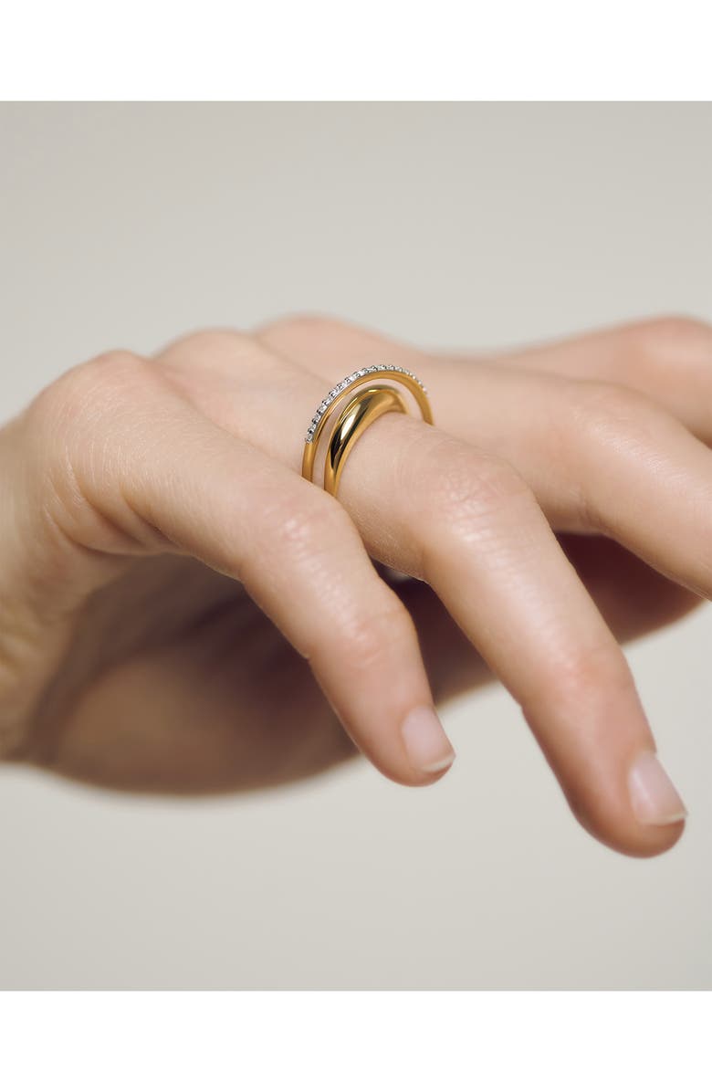 Monica Vinader Nura Wrap Ring, Alternate, color, 18Ct Gold Vermeil/ Lab Diamond