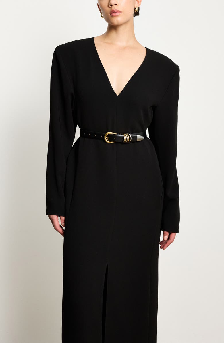 Déhanche Hollyhock Leather Belt, Alternate, color, Black/Silver/Gold