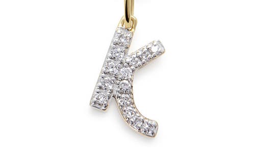 Monica Vinader Lab Created Diamond Initial Pendant Necklace In 14kt Solid Gold - K