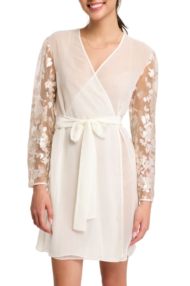 Vija Sheer Robe & Thong Set, Main, color, IVORY