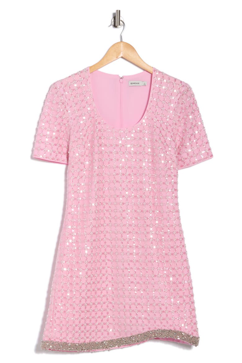 Vivalie Sequin Minidress, Alternate, color, CANDY PINK
