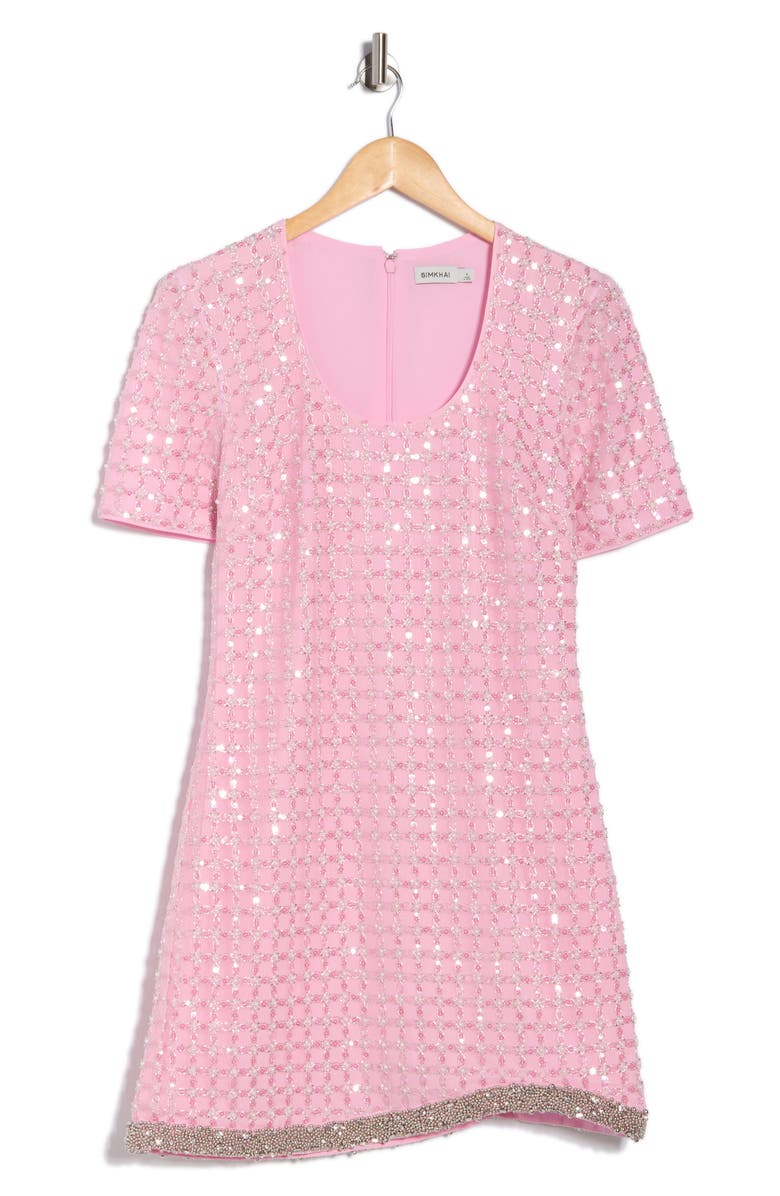 Simkhai Vivalie Sequin Minidress, Alternate, color, Candy Pink