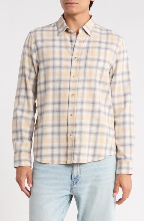 Plaid Flannel Button-Up Shirt