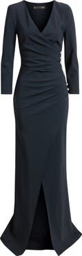 Chiara Boni La Petite Robe Wiesa Faux Pearl Detail Long Sleeve Gown