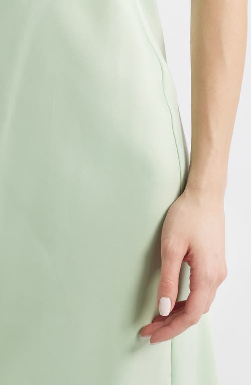 Wayf Madelyn Strapless Bias Cut Satin Dress In Pistachio