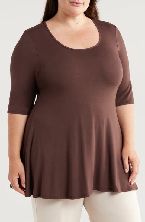 Swing Asymmetric Hem Tunic Top
