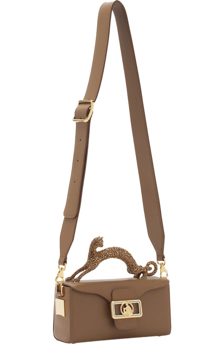 Lanvin Nano Pencil Cat Bag In Leather And Rhinestone, Alternate, color,