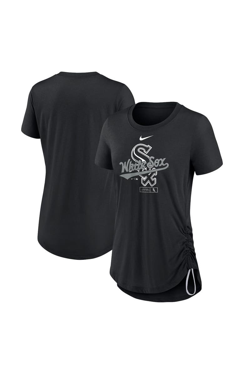 Nike Women's Nike Black Chicago White Sox Side Cinch Fashion Tri-Blend Performance T-Shirt, Main, color, 