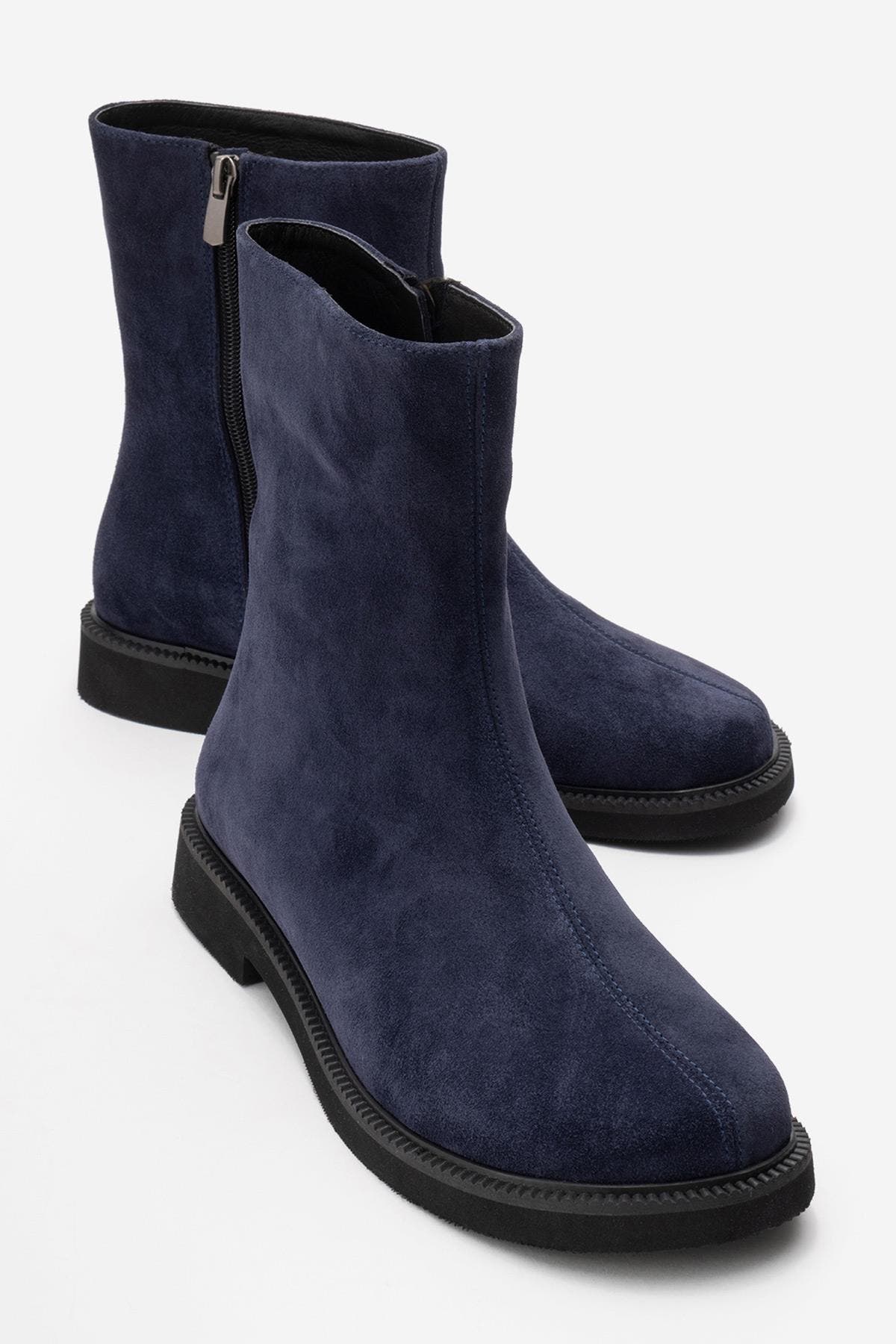 Lucano Leather Ankle Boot, Alternate, color, Navy Suede