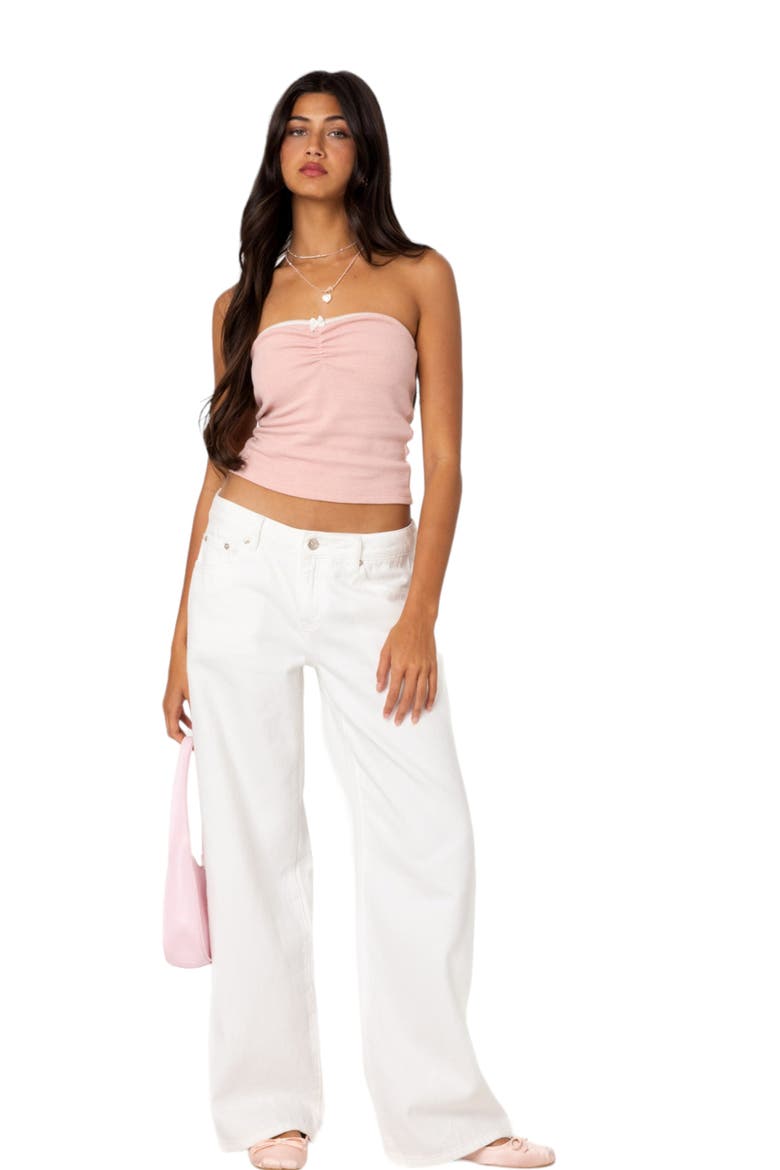 Kacey Waffle Knit Tube Top, Alternate, color, PINK