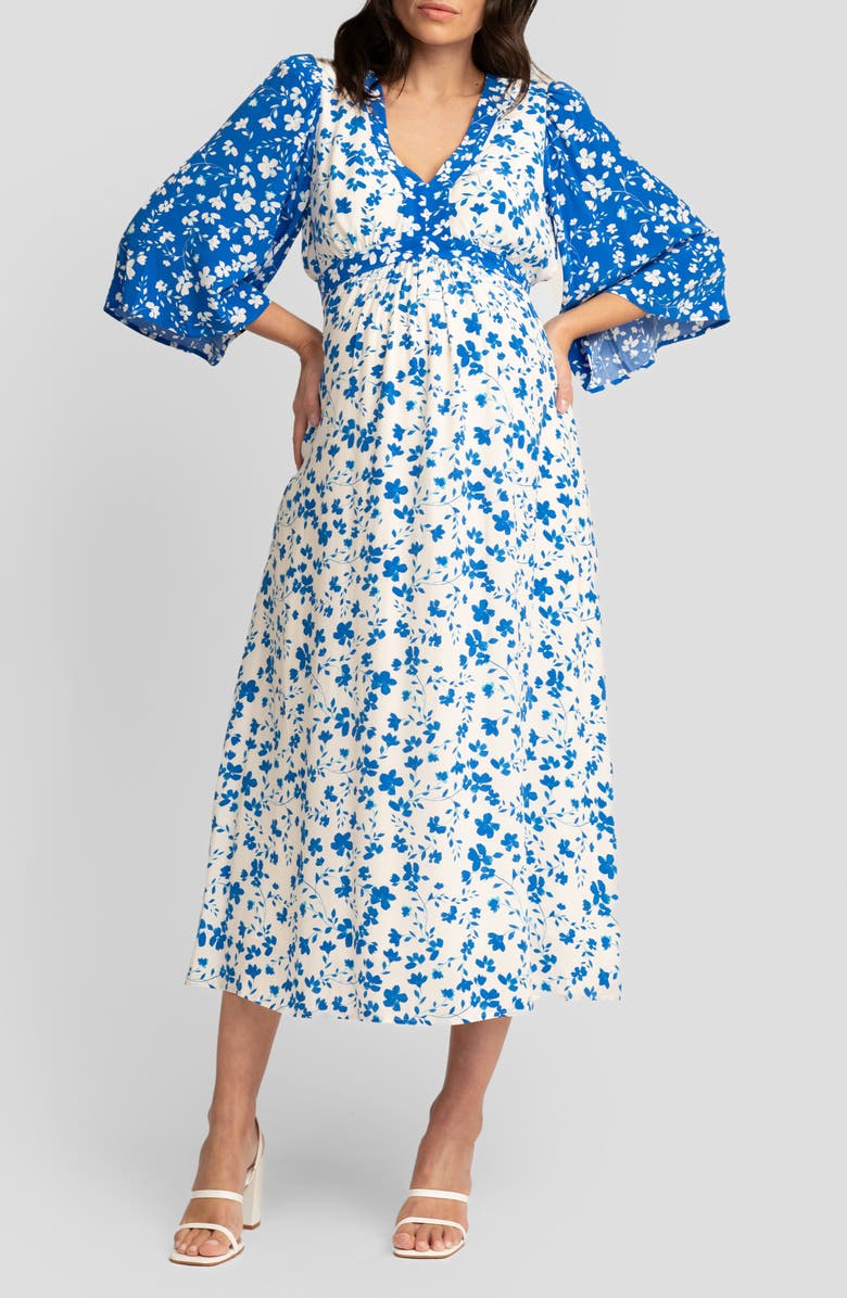 Seraphine Floral Maternity/Nursing Midi Dress, Main, color, 