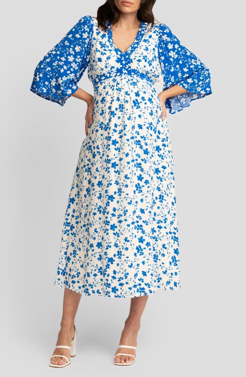 Floral Maternity/Nursing Midi Dress
