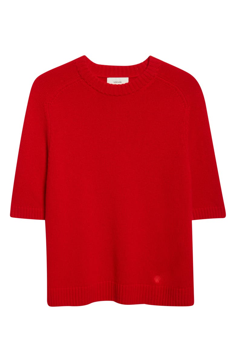 LOULOU DE SAISON Dara Elbow Sleeve Cashmere Sweater, Alternate, color, Red