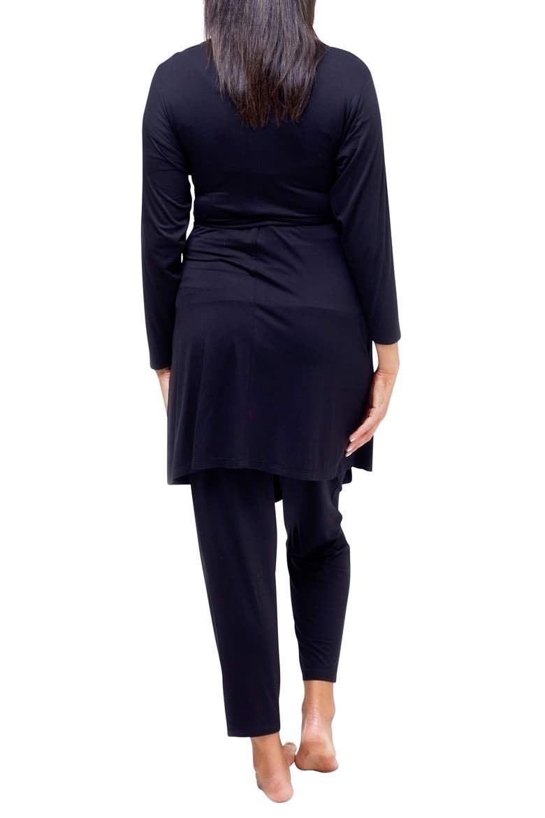 Second Skin Maternity & Nursing Wrap Robe, Alternate, color, BLACK