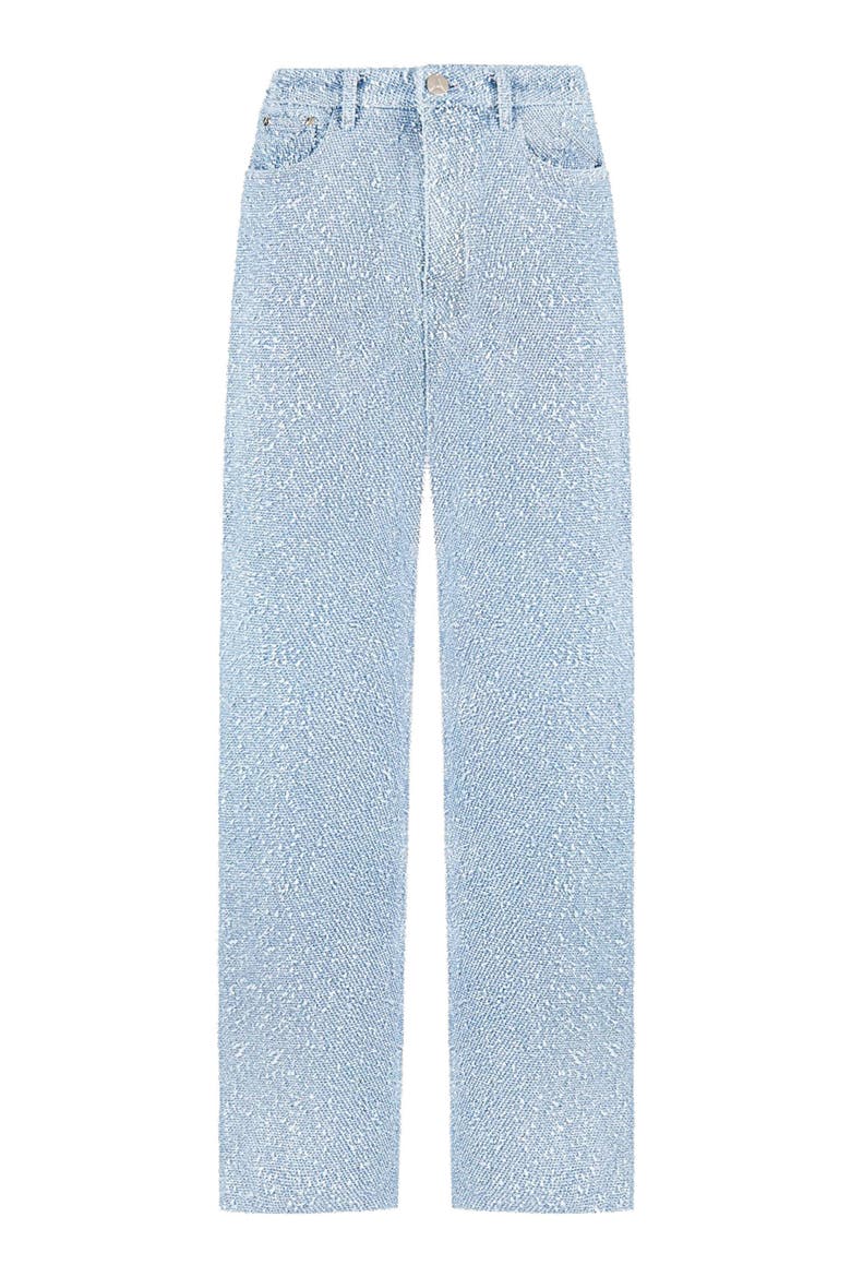 Sara Boucle Straight Leg Jeans, Alternate, color, Light Blue