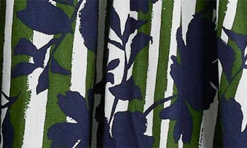 Seasalt Cornwall Wild Liquorice Organic Cotton Midi Shirtdress In Camellia Stripe Forest Green