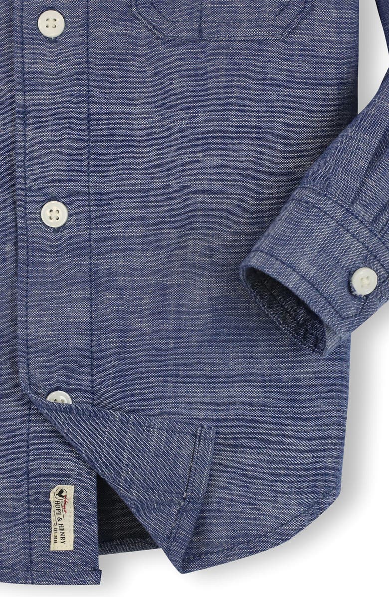 Hope & Henry Kids' Organic Long Sleeve Chambray Button Down Shirt, Alternate, color, Blue Chambray