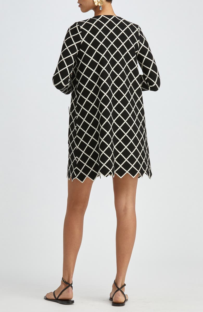 Oscar de la Renta Windowpane Knit Coat, Alternate, color, 