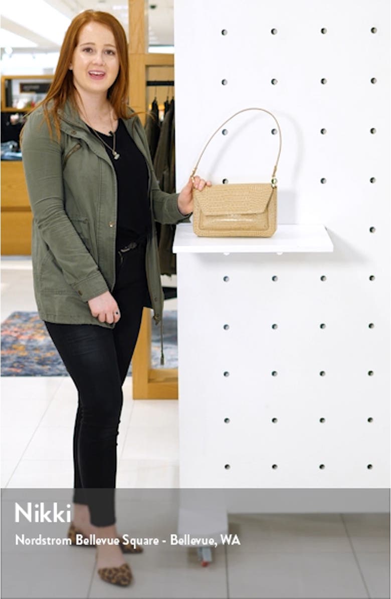Stella Croc Embossed Leather Shoulder Bag, sales video thumbnail