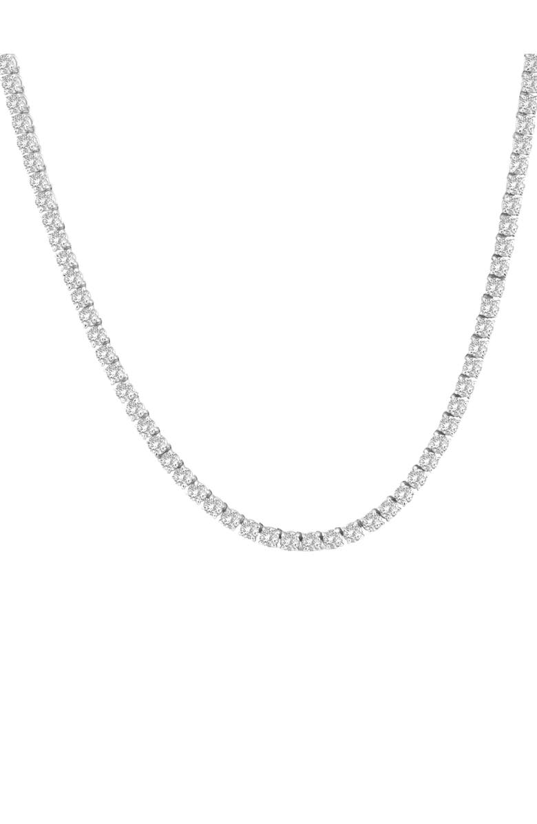 Bliss Diamond 15" 20Ct TW Round Cut lab Grown Diamond Tennis Necklace 14K Gold, Main, color, 14K White Gold