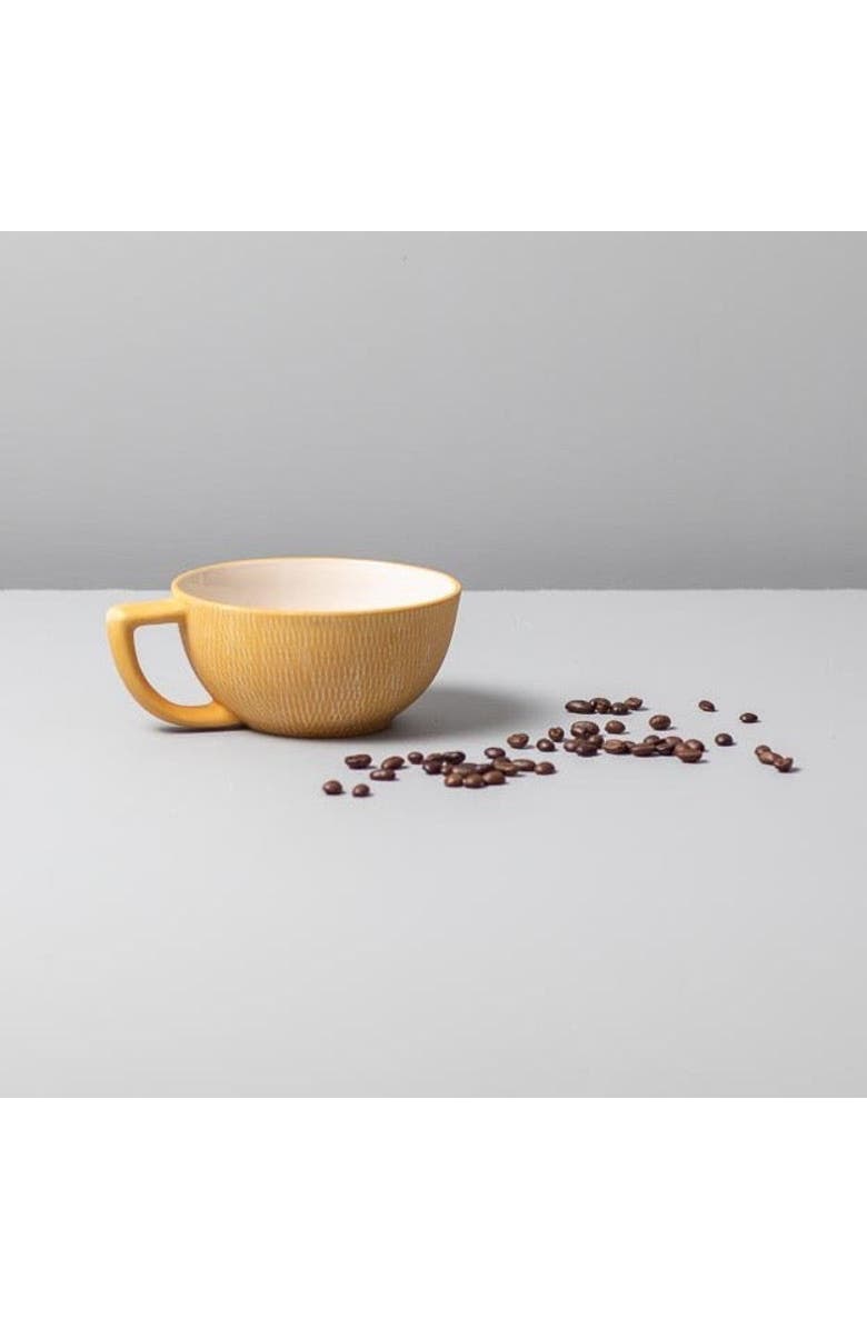 Be Home Crosshatch Latte Mugs - Set of 4, Alternate, color, Marigold