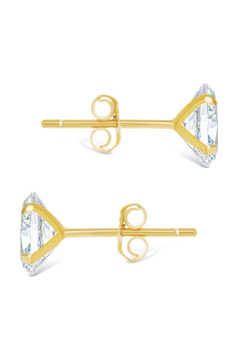 Oval-Cut Cubic Zirconia Stud Earrings, Alternate, color, GOLD