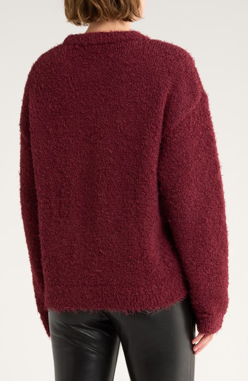 Leith Oversize Eyelash Knit Sweater In Burgundy