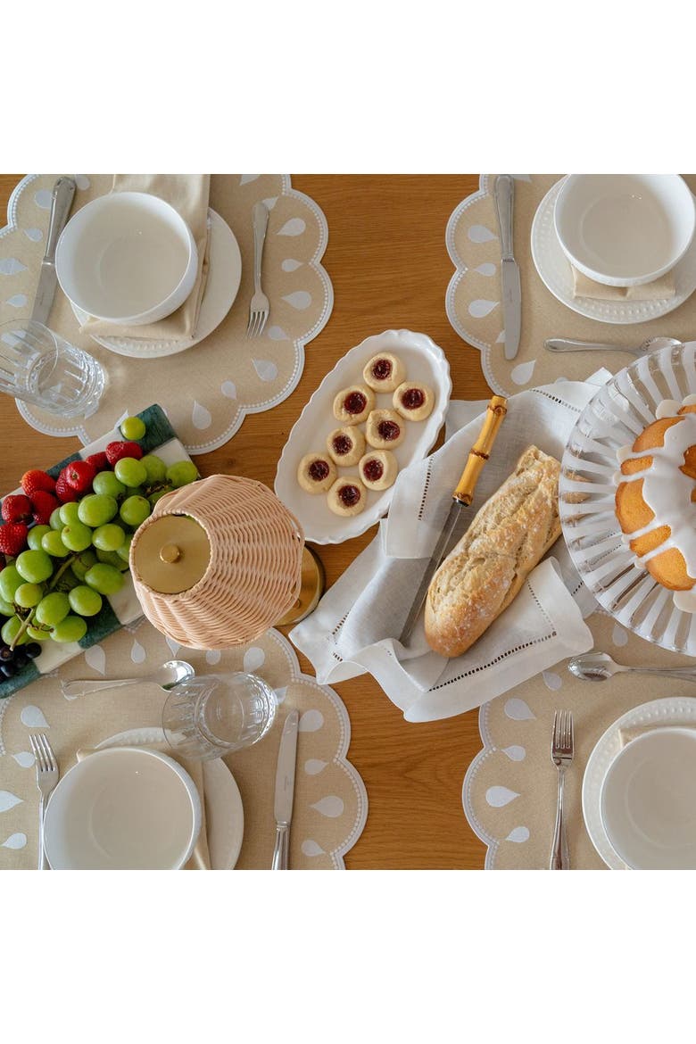 Petal Spill Proof Placemat, Alternate, color, Beige