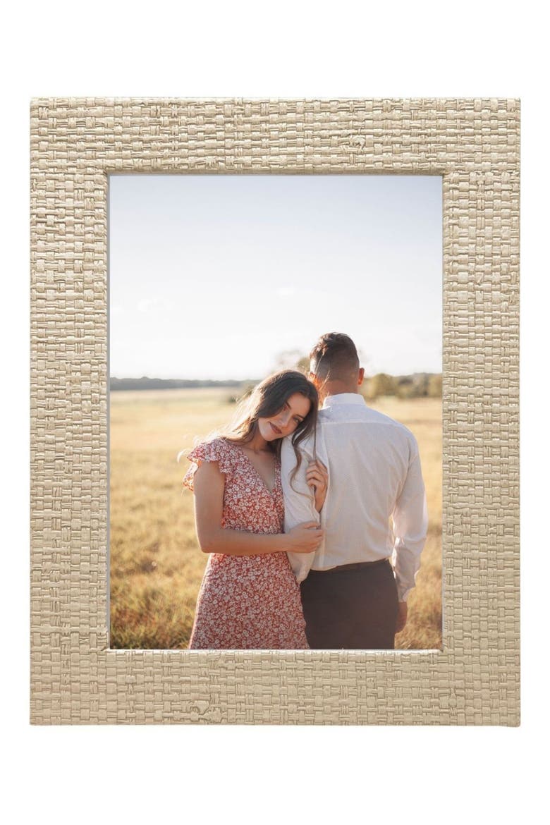 Coconut Grove Faux Grasscloth 5 x 7-Inch Picture Frame, Main, color, BEIGE