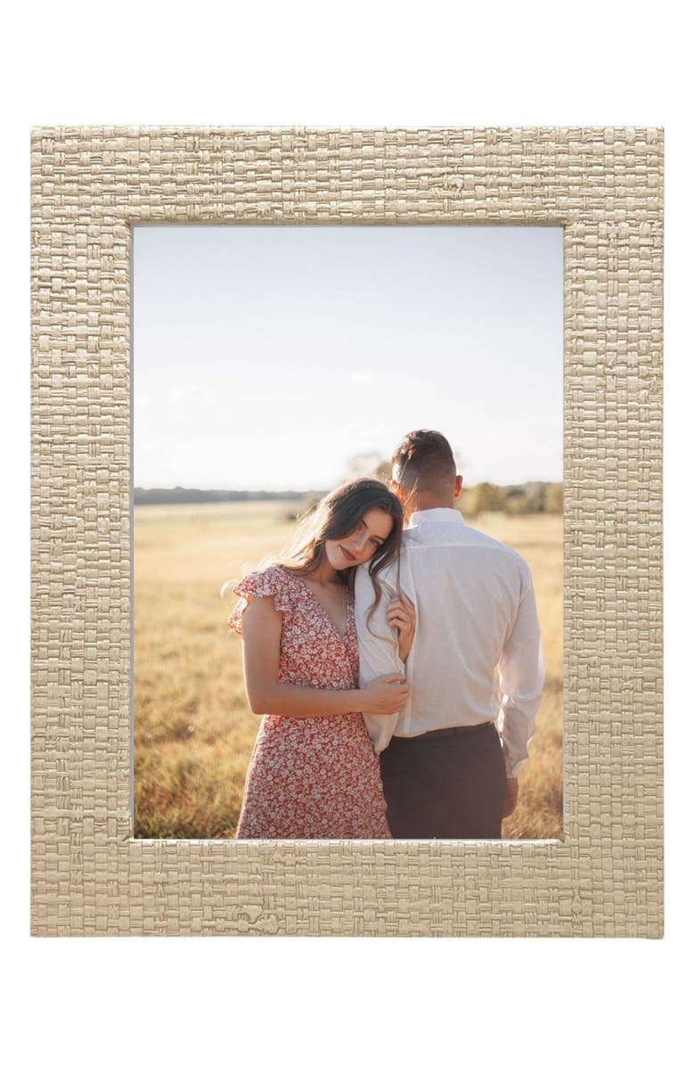 Mariposa Coconut Grove Faux Grasscloth 5 x 7-Inch Picture Frame, Main, color, Beige