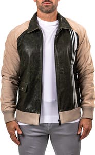 Maceoo Leather Bomber Jacket