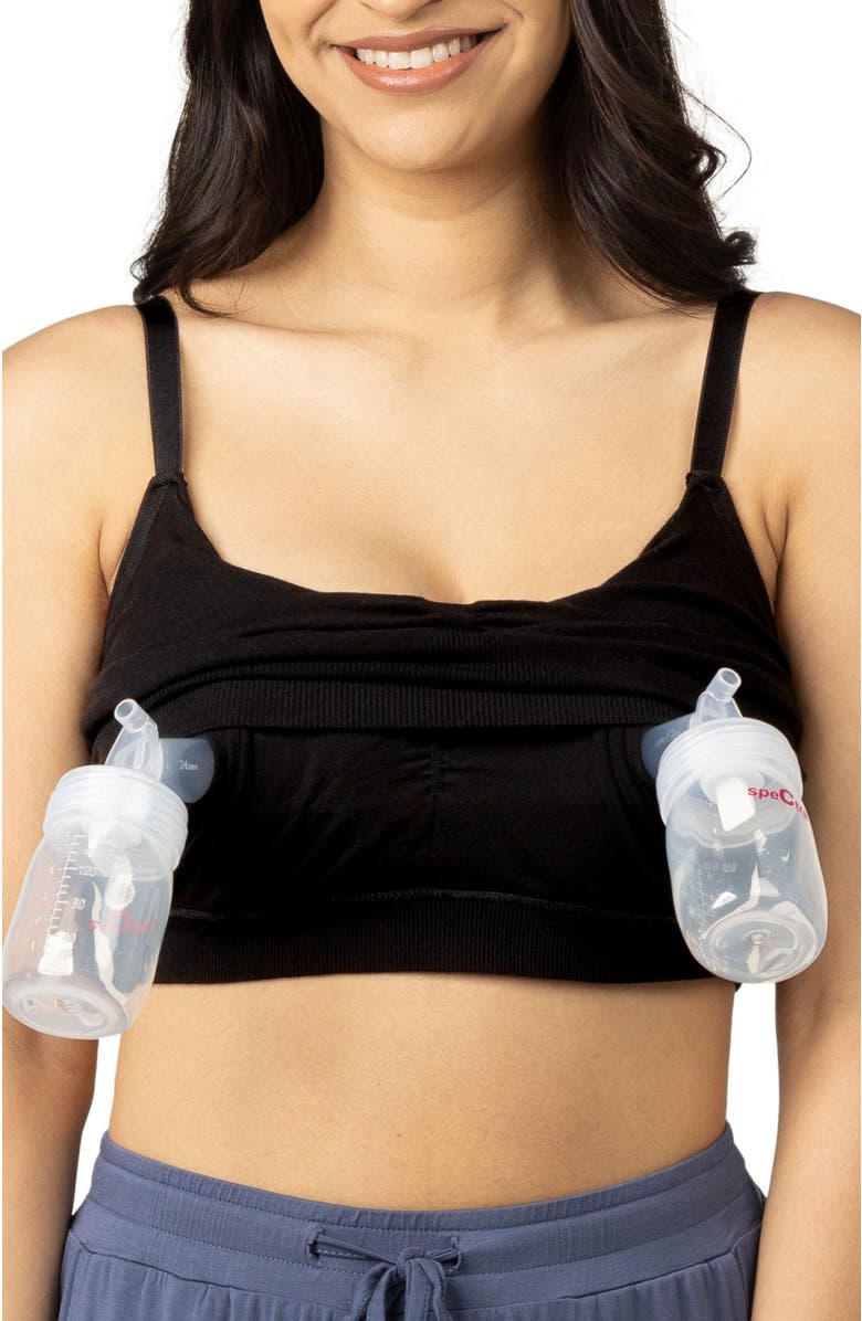 Kindred Bravely Sublime Hands-Free Pumping Lounge & Sleep Bra- Fits sizes 30B - 46D, Alternate, color, Black