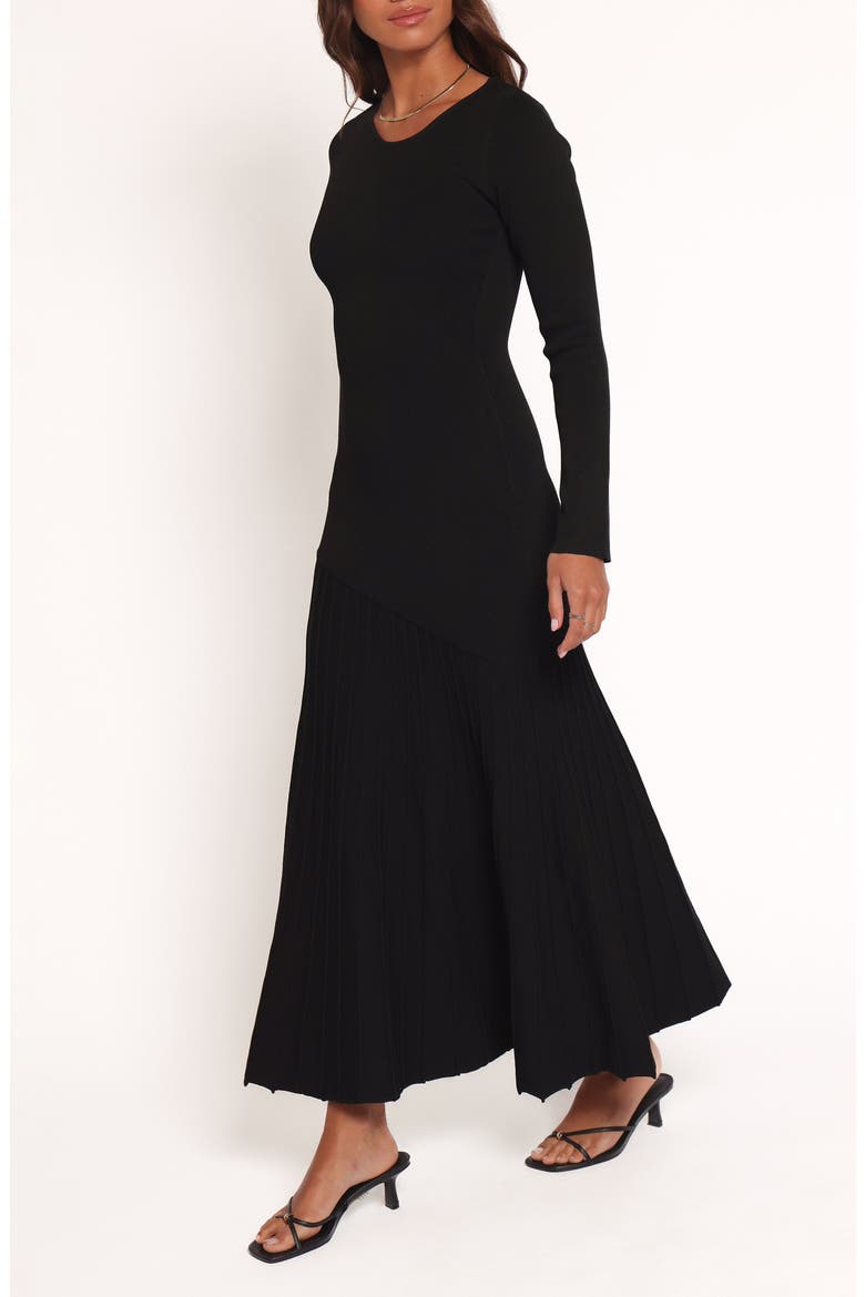 Monty Long Sleeve Midi Dress, Alternate, color, BLACK