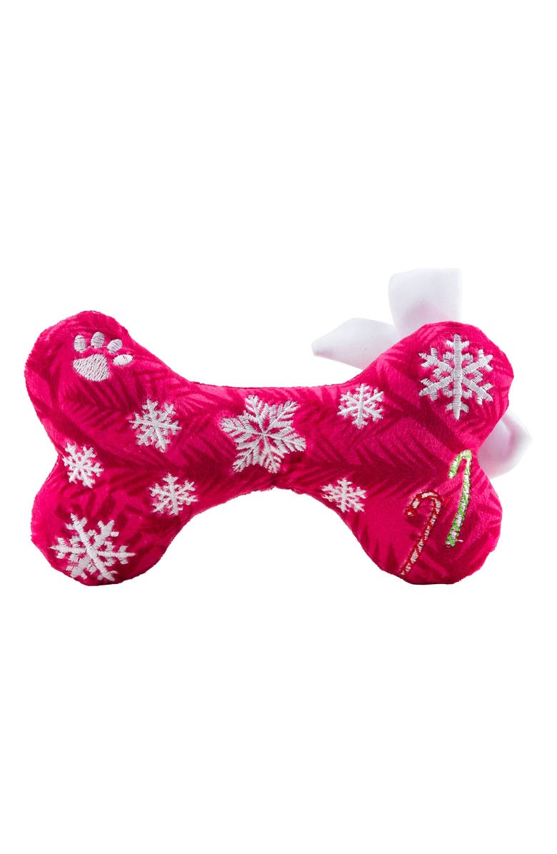 Haute Diggity Dog Merry Christmas Bone Dog Toy, Alternate, color, Red