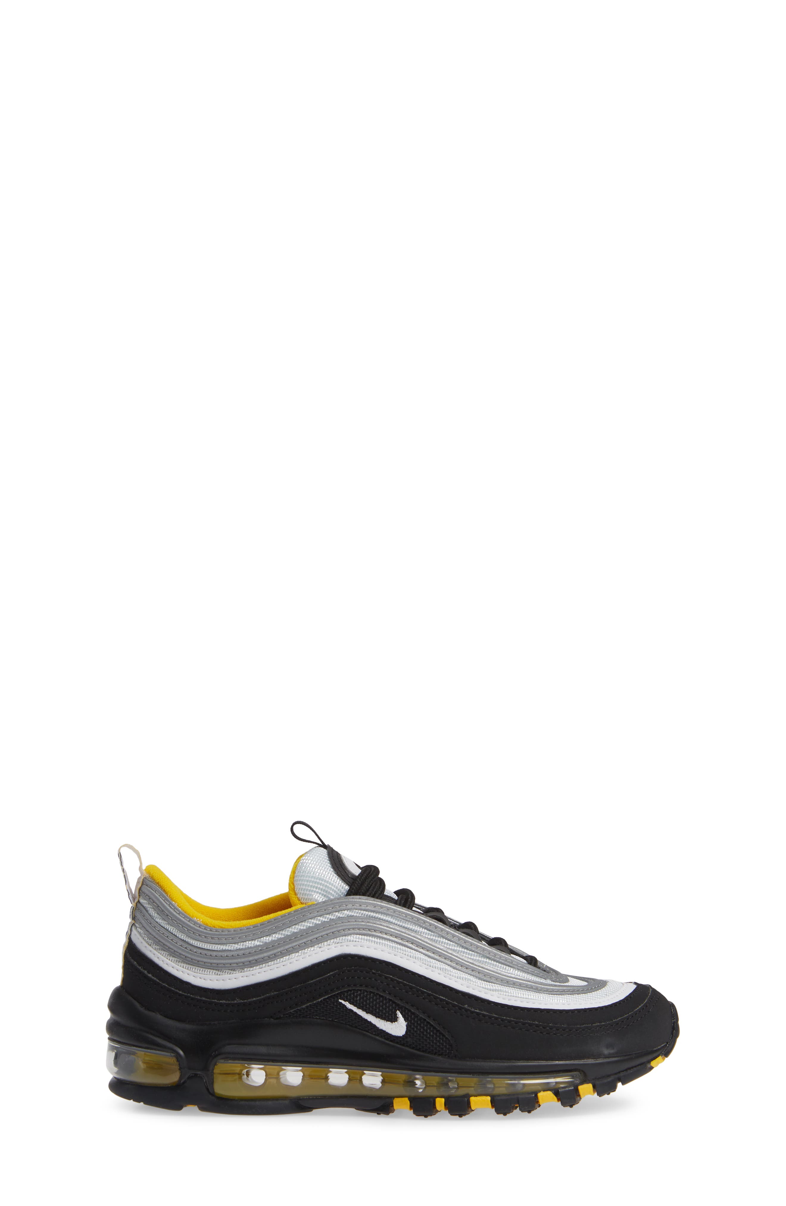 Kids' Air Max 97 Sneaker, Alternate, color, BLACK/ WHITE/ AMARILLO