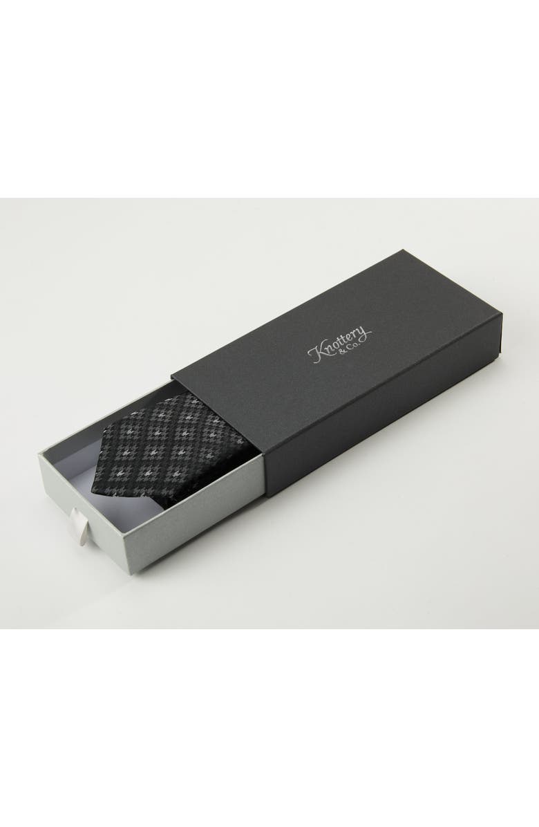 Knottery & Co Houndstooth Mosaic Silk Jacquard Tie, Alternate, color, Charcoal