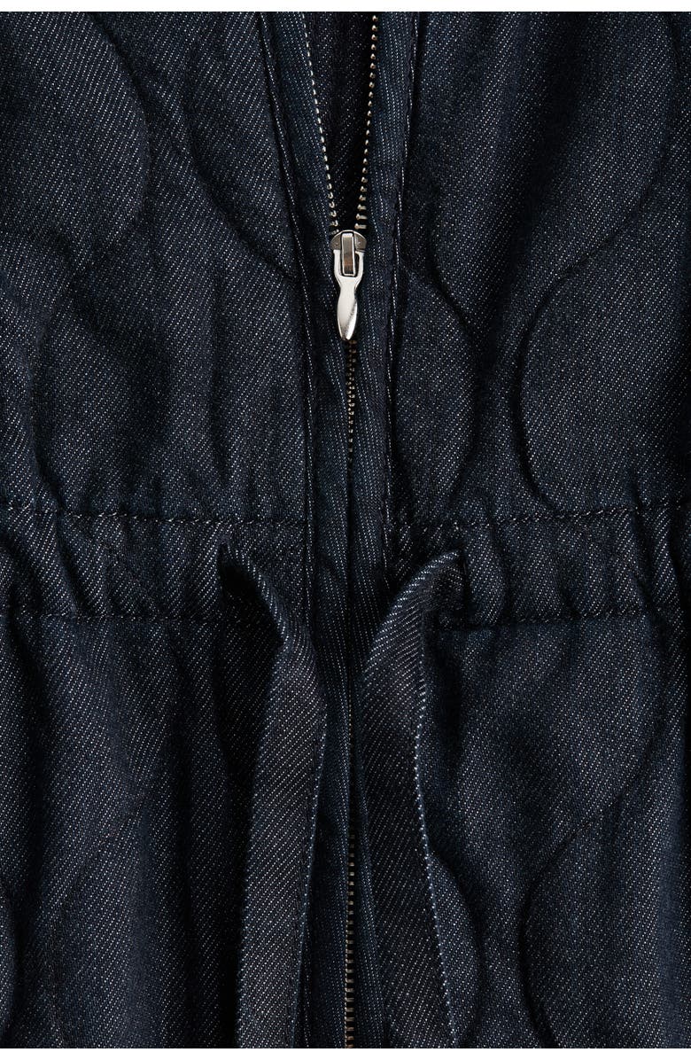 H&M Quilted Denim Jacket, Alternate, color, Dark Denim Blue