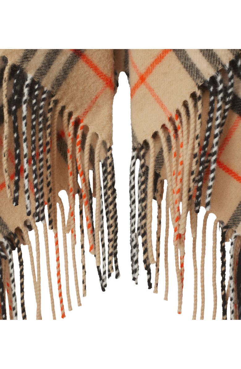 Burberry Check Wool & Cashmere Cape, Alternate, color, Sand