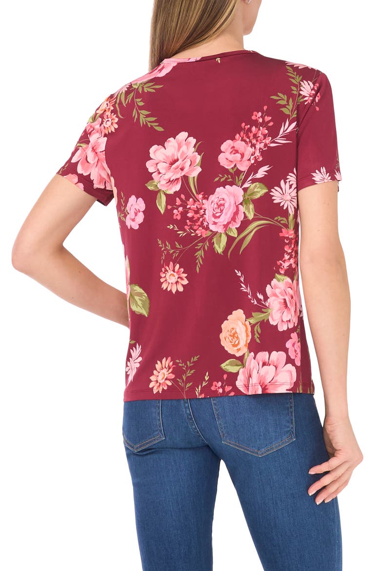 Eva Floral T-Shirt, Alternate, color, BEET RED