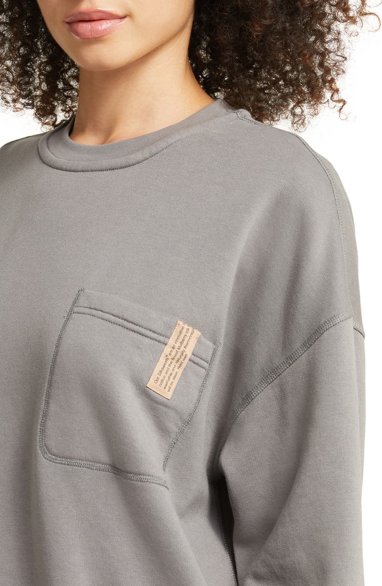 Lunya Silksweats<sup>™</sup> Oversize Cotton Blend Pajama Sweatshirt, Alternate, color, Ebbing Fog