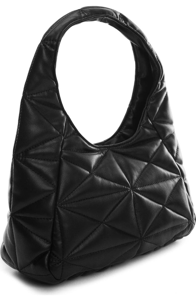 MANGO Quilted Faux Leather Hobo Bag, Alternate, color,