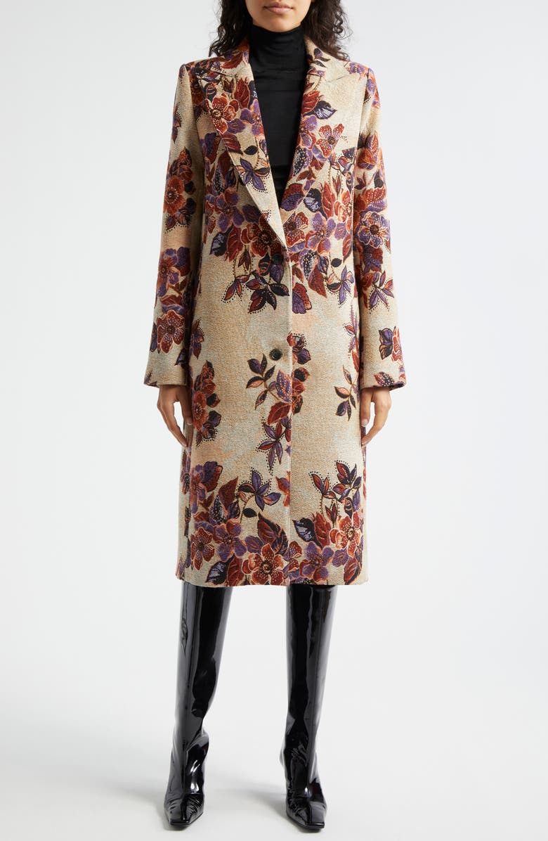 Smythe Floral Embroidery Coat, Main, color, 