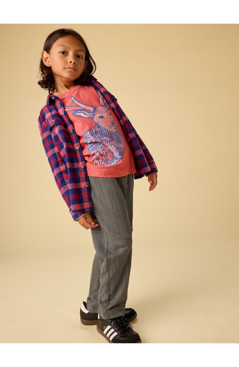 Tea Collection Barrel Leg Trousers, Alternate, color, Herringbone