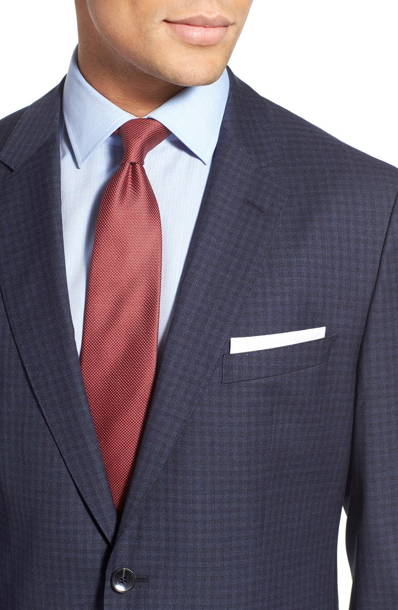 BOSS 'Johnstons/Lenon' Trim Fit Check Wool Suit, Alternate, color,