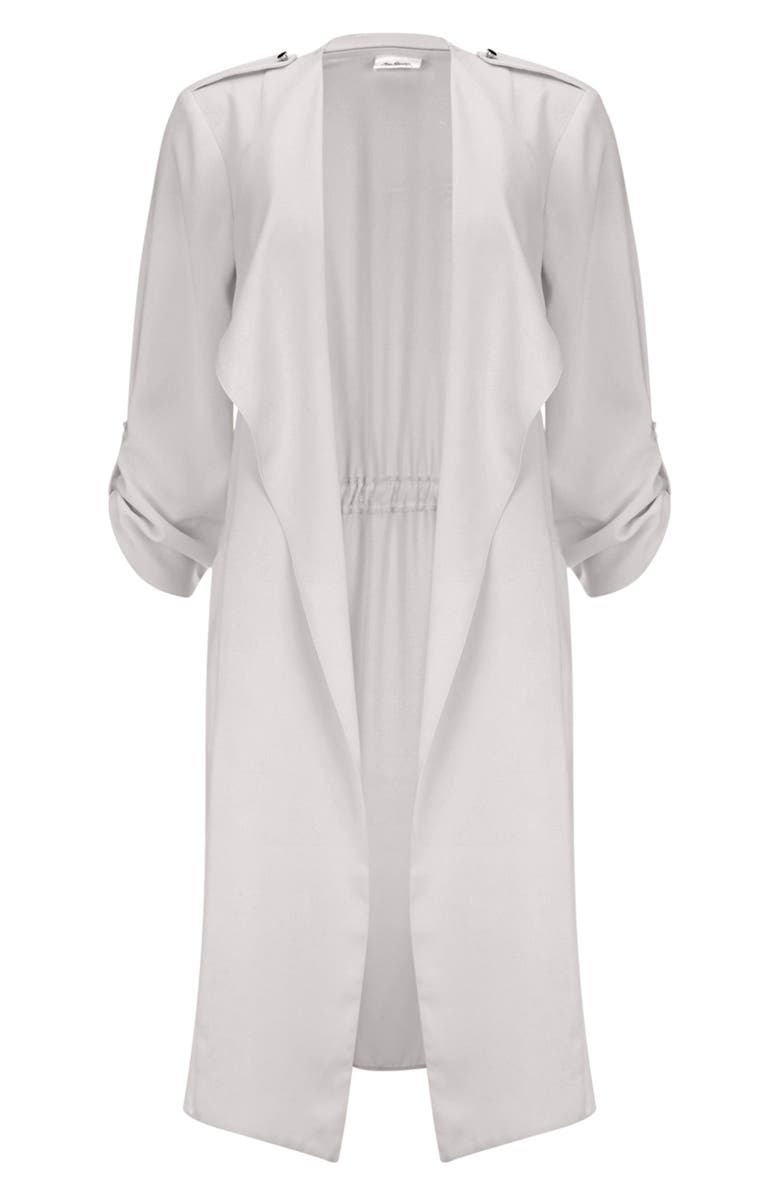 Wallis Marcel Drape Front Long Jacket, Alternate, color,