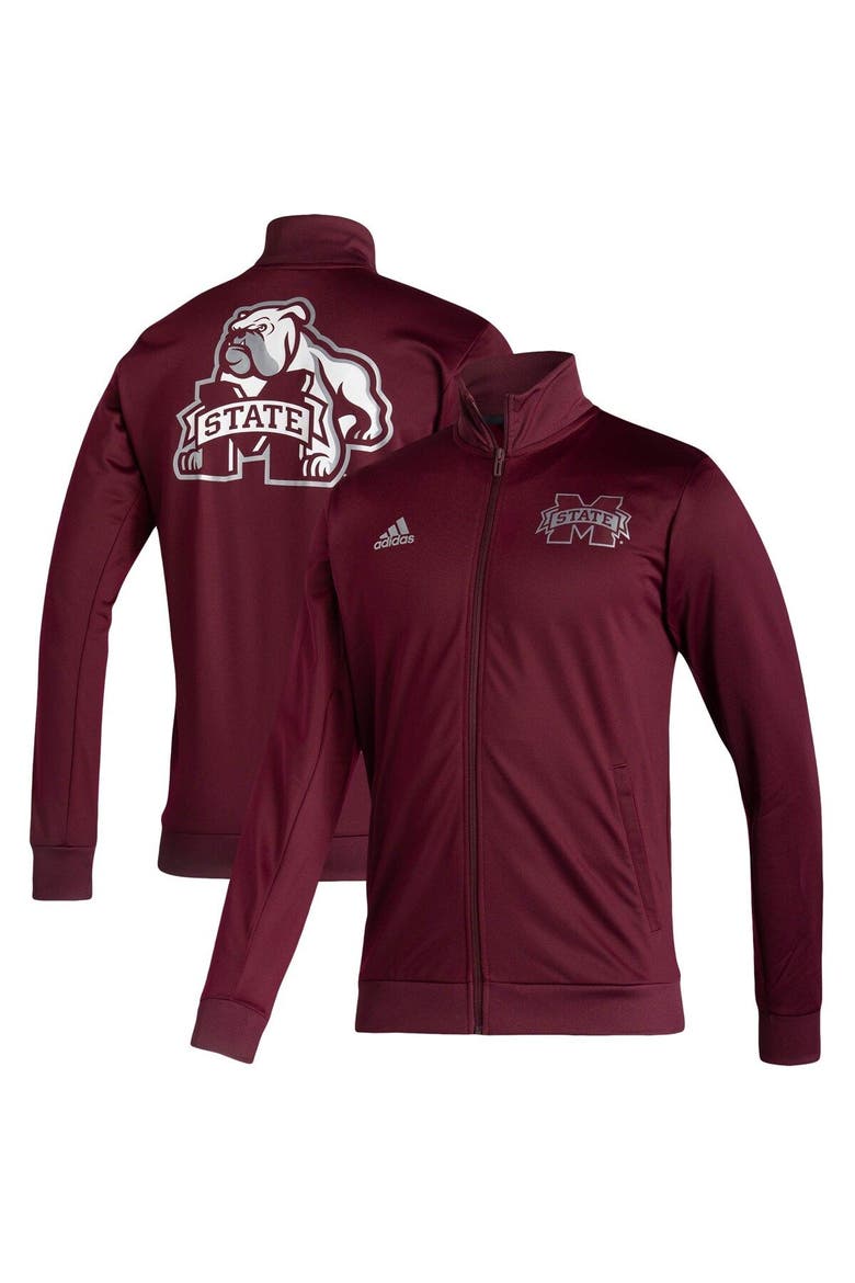 Men's adidas Maroon Mississippi State Bulldogs Football Strategy Full-Zip Jacket, Main, color, Maroon