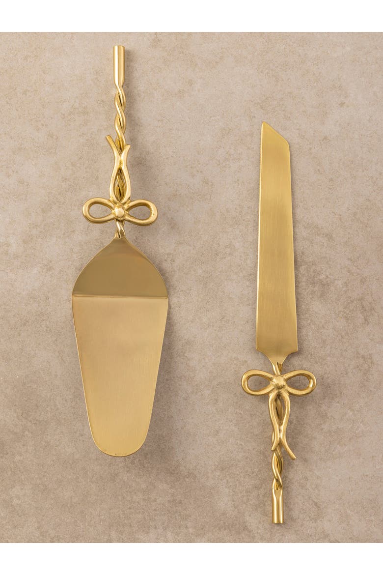 Imperial Cake Servers, Main, color, Gold
